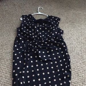 Signature Sadie Polka Dot Navy Dress